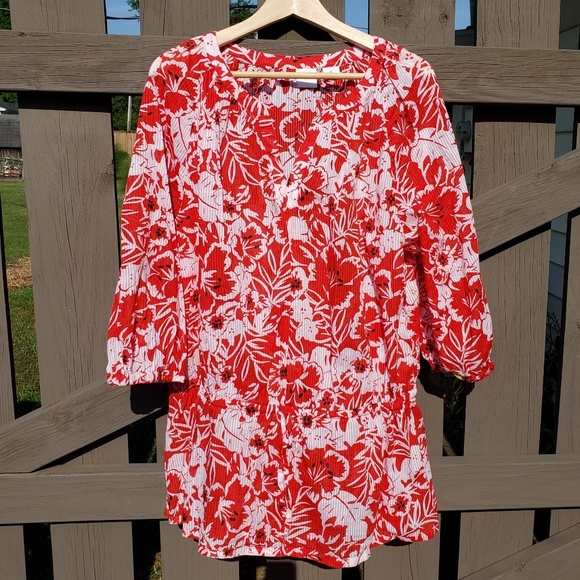 Emma James Tops - Emma James Womens Size XL/16 Blouse Red and White